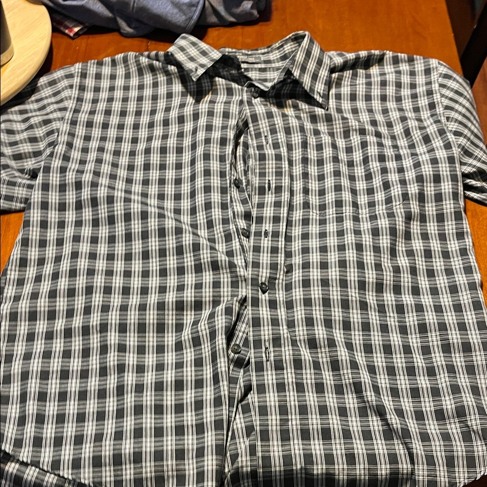 Van Heusen Black and White Checkered Shirt